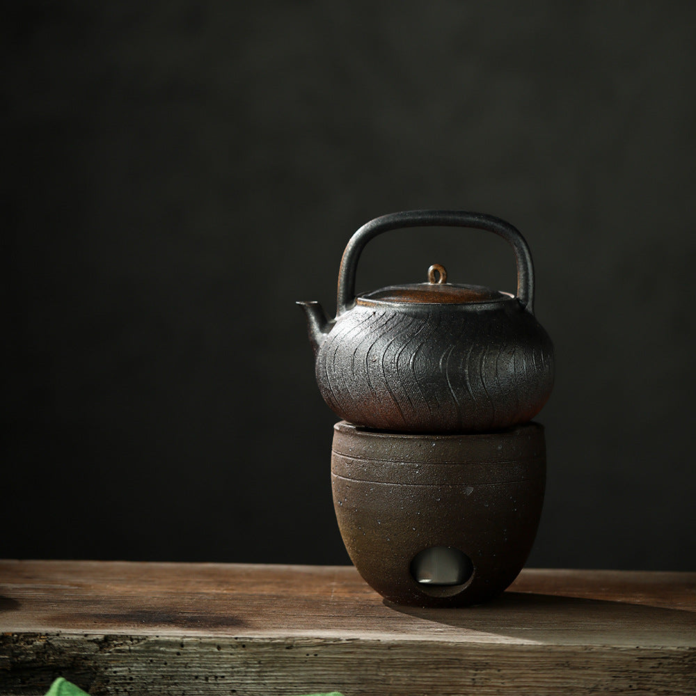 Gohobi Ceramic Alcohol Lamp Tea Stove – Handmade Old Rock Clay Tea Warmer