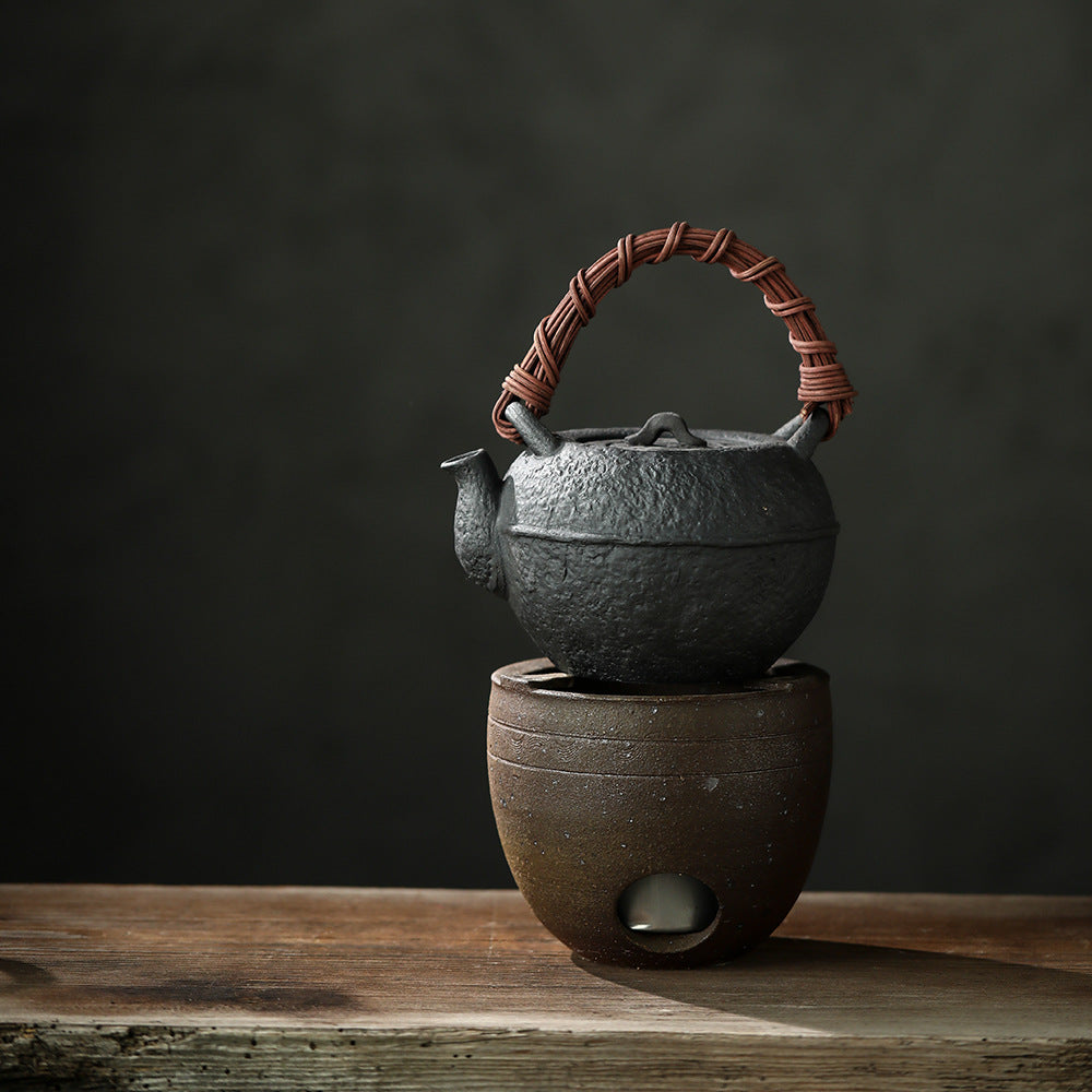 Gohobi Ceramic Alcohol Lamp Tea Stove – Handmade Old Rock Clay Tea Warmer