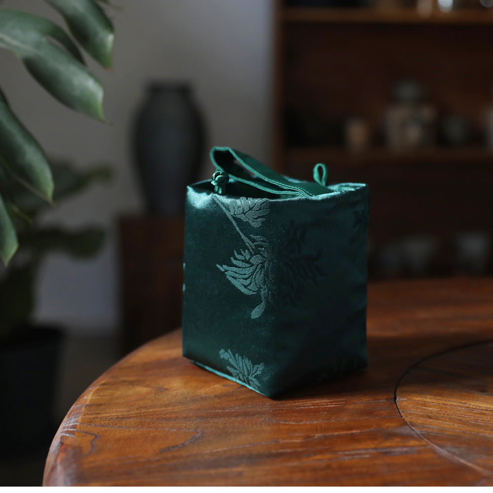 Gohobi Weaving Brocade Silk Fabric Teaware Storage Travel Bag Shifuku