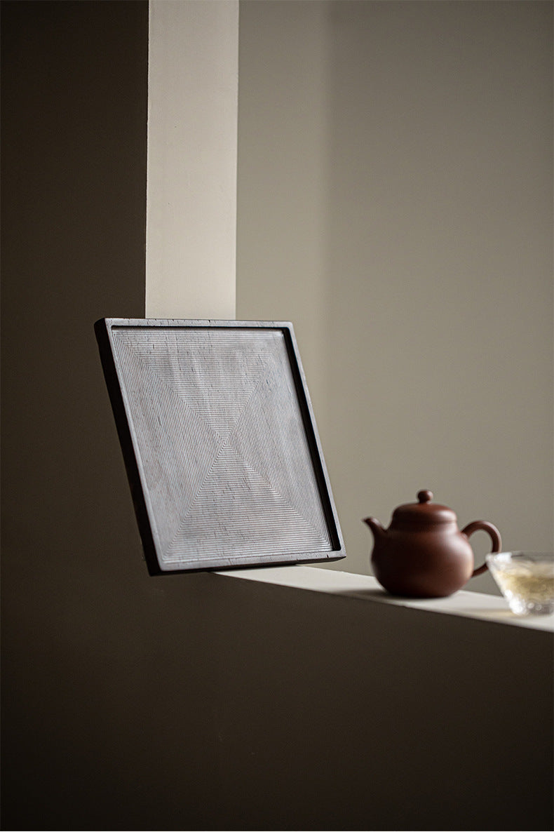 Gohobi Japanese-style Wabi-Sabi Ebony Black Square Tray 004