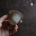 [賦山敘 x Gohobi] Celadon “Playful Goose” Teacup Set – 3pcs Hand-Painted Ceramic Gongfu Tea Cups for Home Use