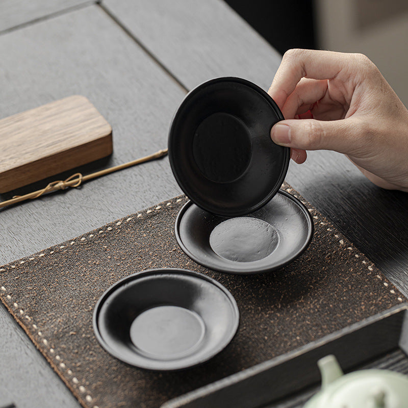 Gohobi Black Walnut Wood Tea Coaster – Round Solid Wood Tea Cup Holder