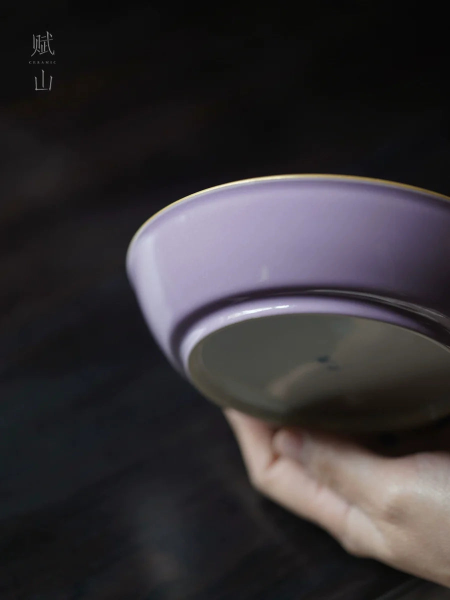 [賦山敘 x Gohobi] "Dai Zi Sanduo" Hand-Painted Pastel Tea Tray – Dry Brewing Tray / Teapot Base / Fruit Plate