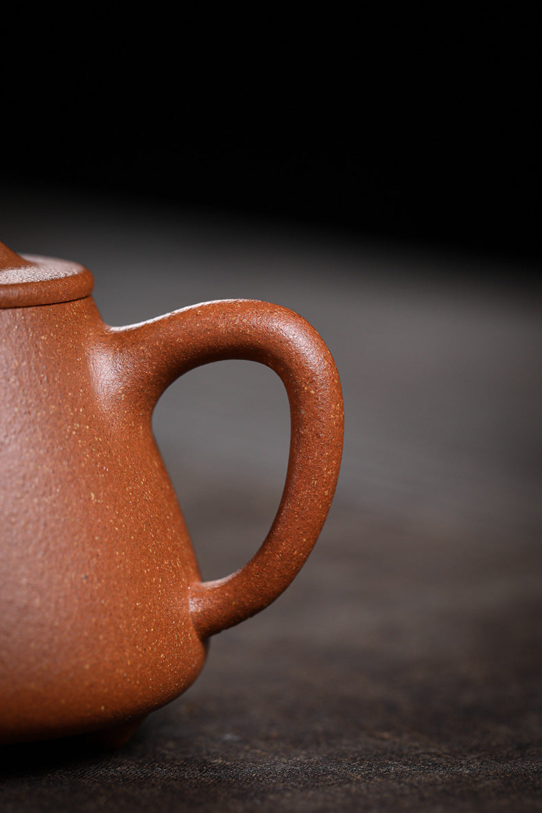 Gohobi Handmade Yixing Zisha Sandy Purple Clay Teapot 150ml – Original Ore Golden Jiangpo Clay Gaoshi Piao Teapot, Lightweight Body for Gongfu Tea Brewing