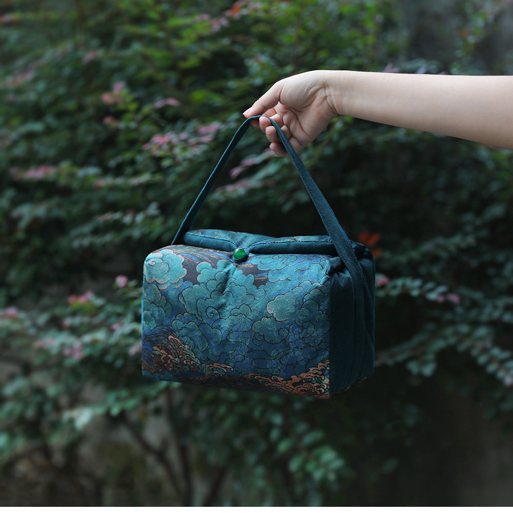Gohobi Large Cloud Pattern Teaware Storage Travel Bag Shifuku