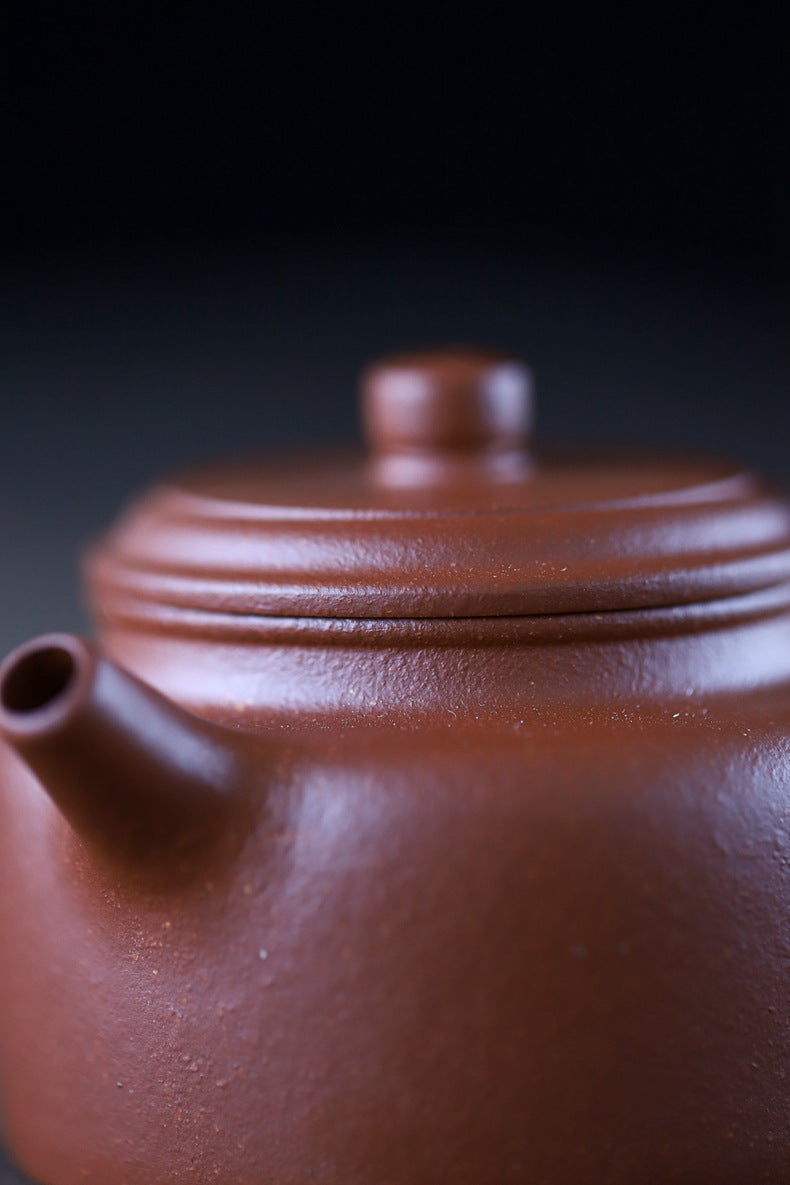 Gohobi Handmade Yixing Original Ore Sandy Purple Clay "Dezhong" Teapot – 150ml Zen-Inspired Home Brewing Teapot with Built-in Filter