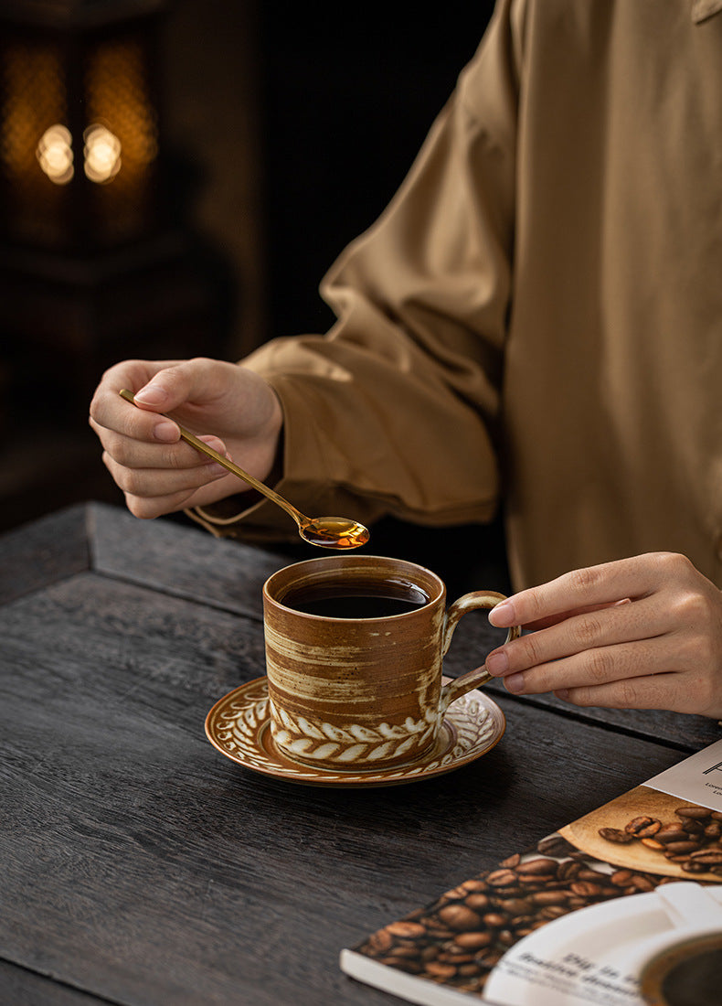 Gohobi Japanese Handmade Coffee Cup with Saucer 005