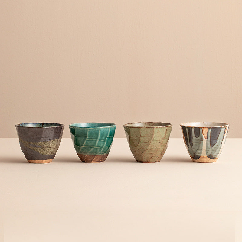 Gohobi Japanese Minoyaki Retro Coarse Pottery Teacup – Wabi Sabi Handmade Ceramic Master Cup | Made in Japan