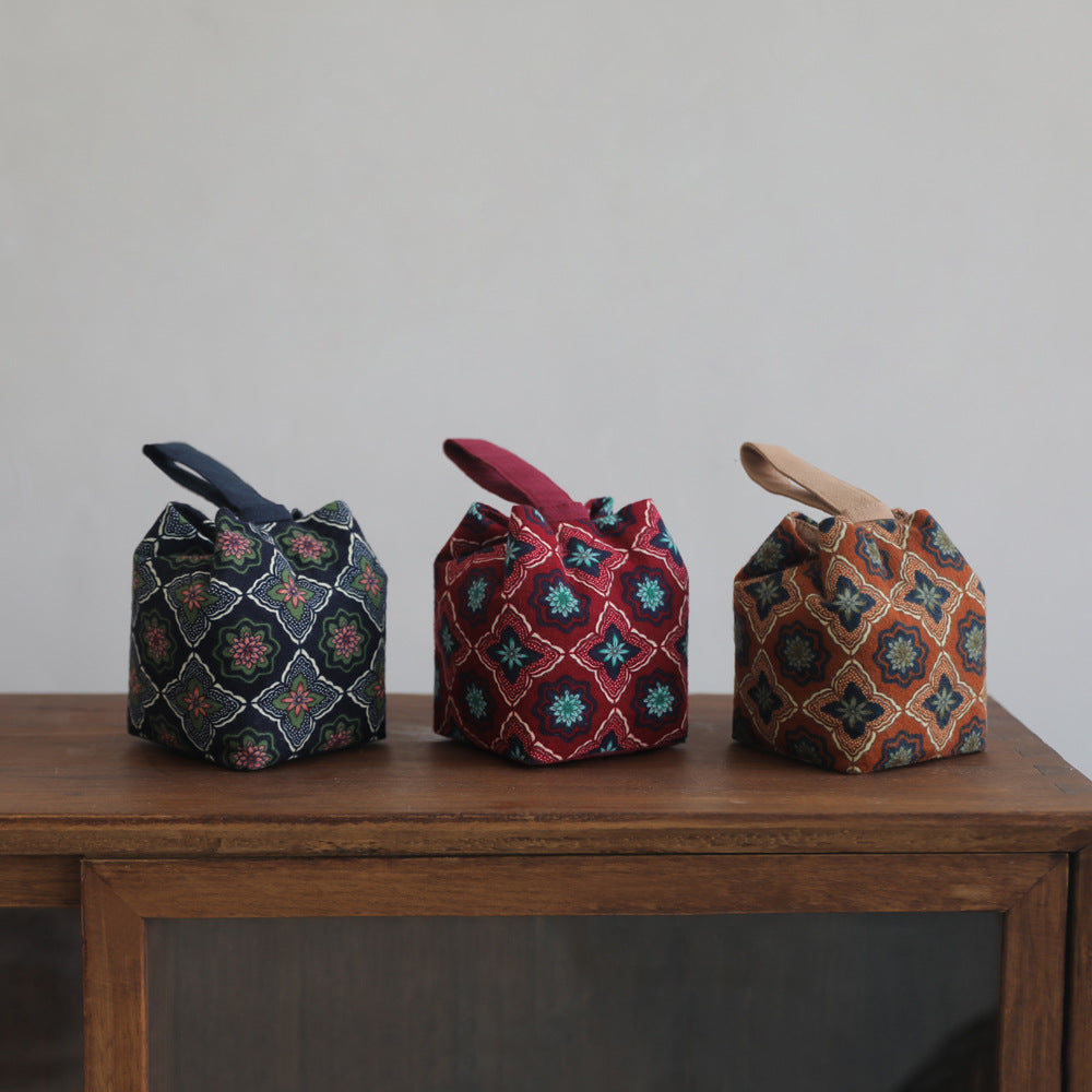 Gohobi Floral Old Pattern Teaware Storage Travel Bag Shifuku