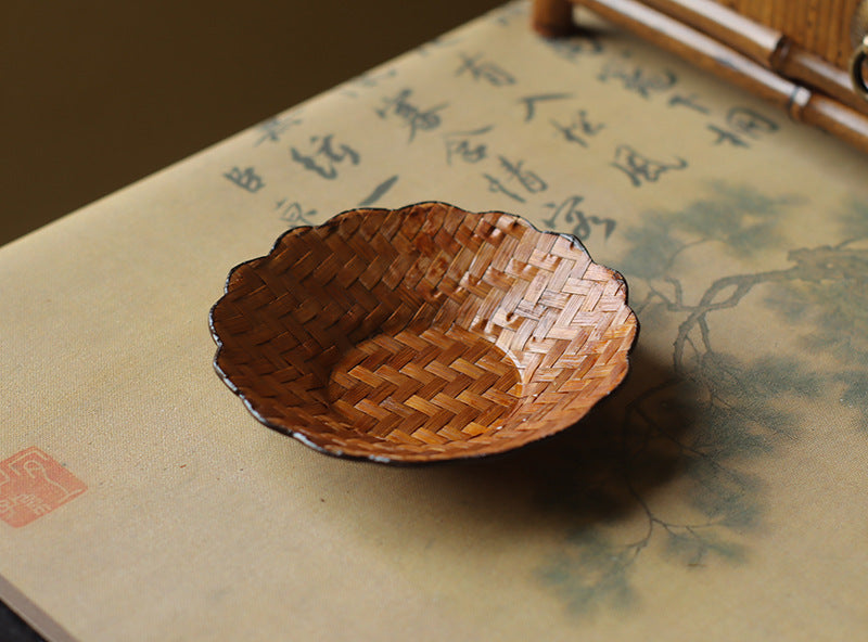 Gohobi Handmade Bamboo Cup Coasters Placemats – Rattan Tea Coaster Heat Insulation Pad
