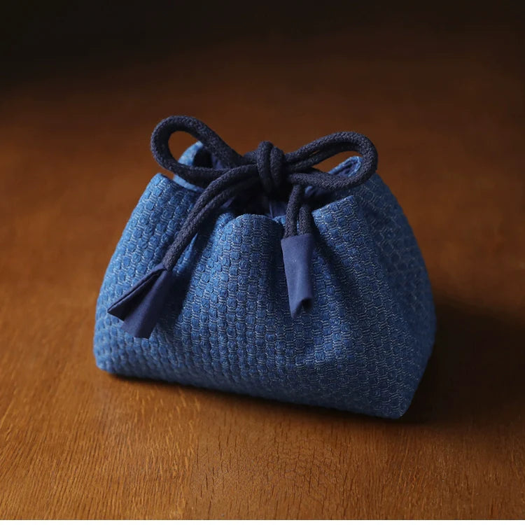 Gohobi Denim Medium Teaware Storage Travel Bag Shifuku