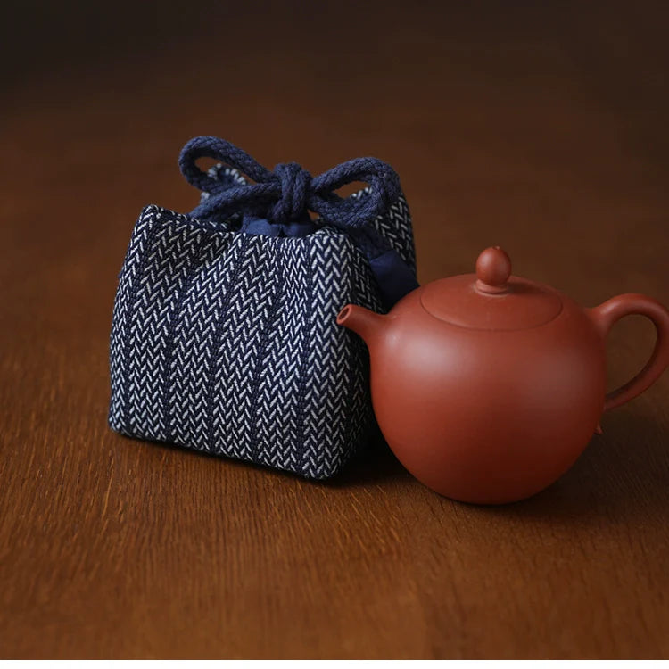 Gohobi Denim Small Teaware Storage Travel Bag Shifuku