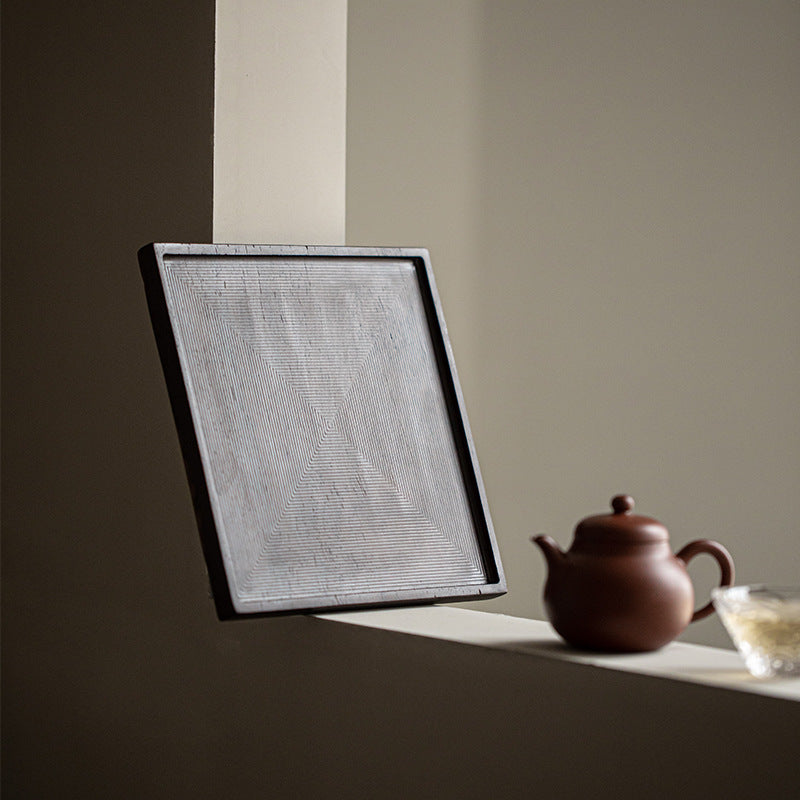 Gohobi Japanese-style Wabi-Sabi Ebony Black Square Tray 004