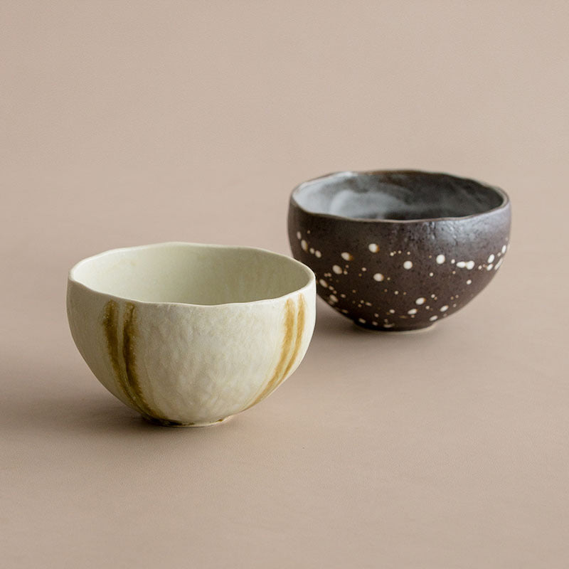 Gohobi Japanese Minoyaki Coarse Pottery Rice Bowl – Wabi Sabi Handmade Soup Bowl | Made in Japan