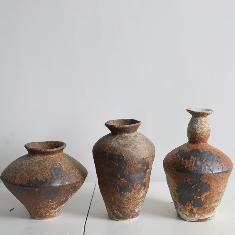 Gohobi Wabi-Sabi Style Coarse Pottery Vase