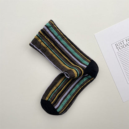 Gohobi Colorful Striped Mid-Calf Socks