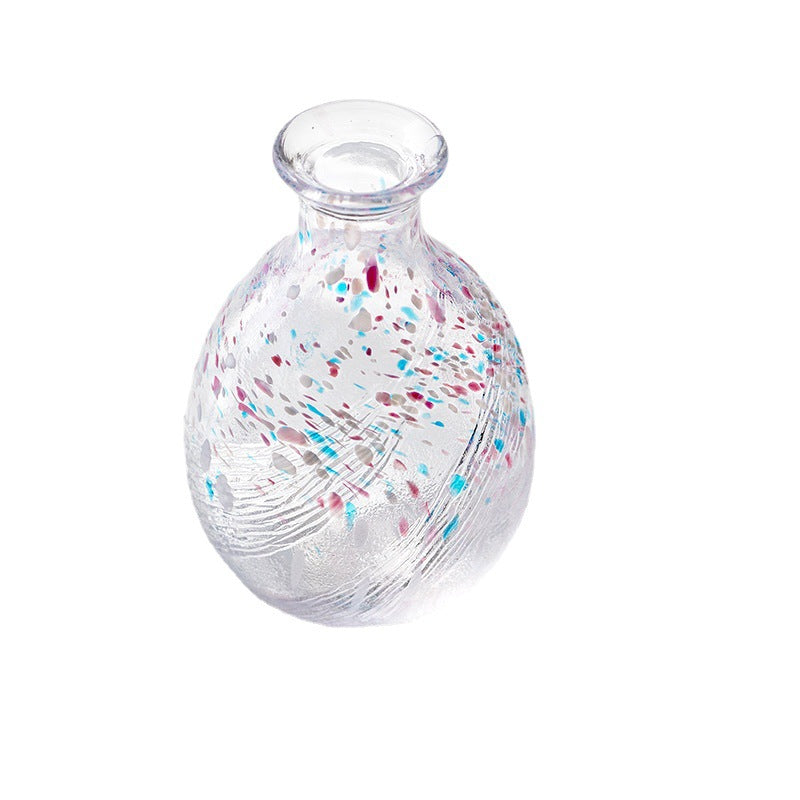 Gohobi Toyo Sasaki Japanese Hammered Glass Sake Jug Set – Stained Glass Wine Set Gift | Made in Japan