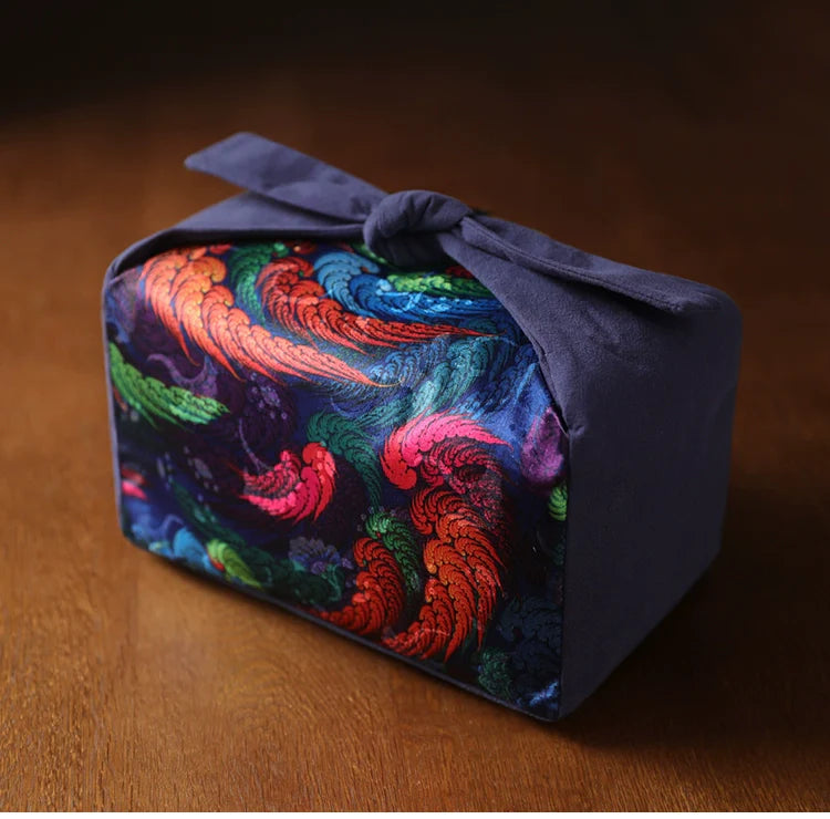 Gohobi Large Colourful Silk Teaware Storage Travel Bag Shifuku