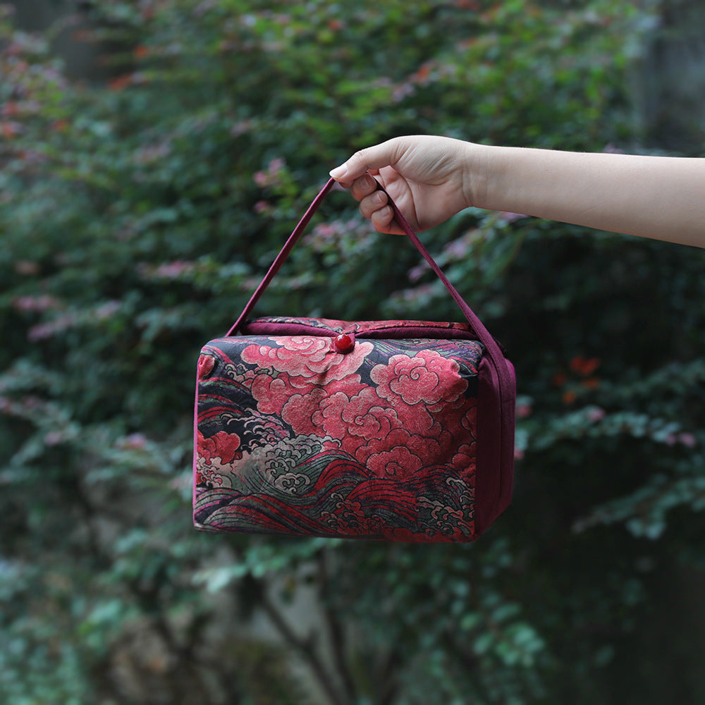 Gohobi Large Cloud Pattern Teaware Storage Travel Bag Shifuku