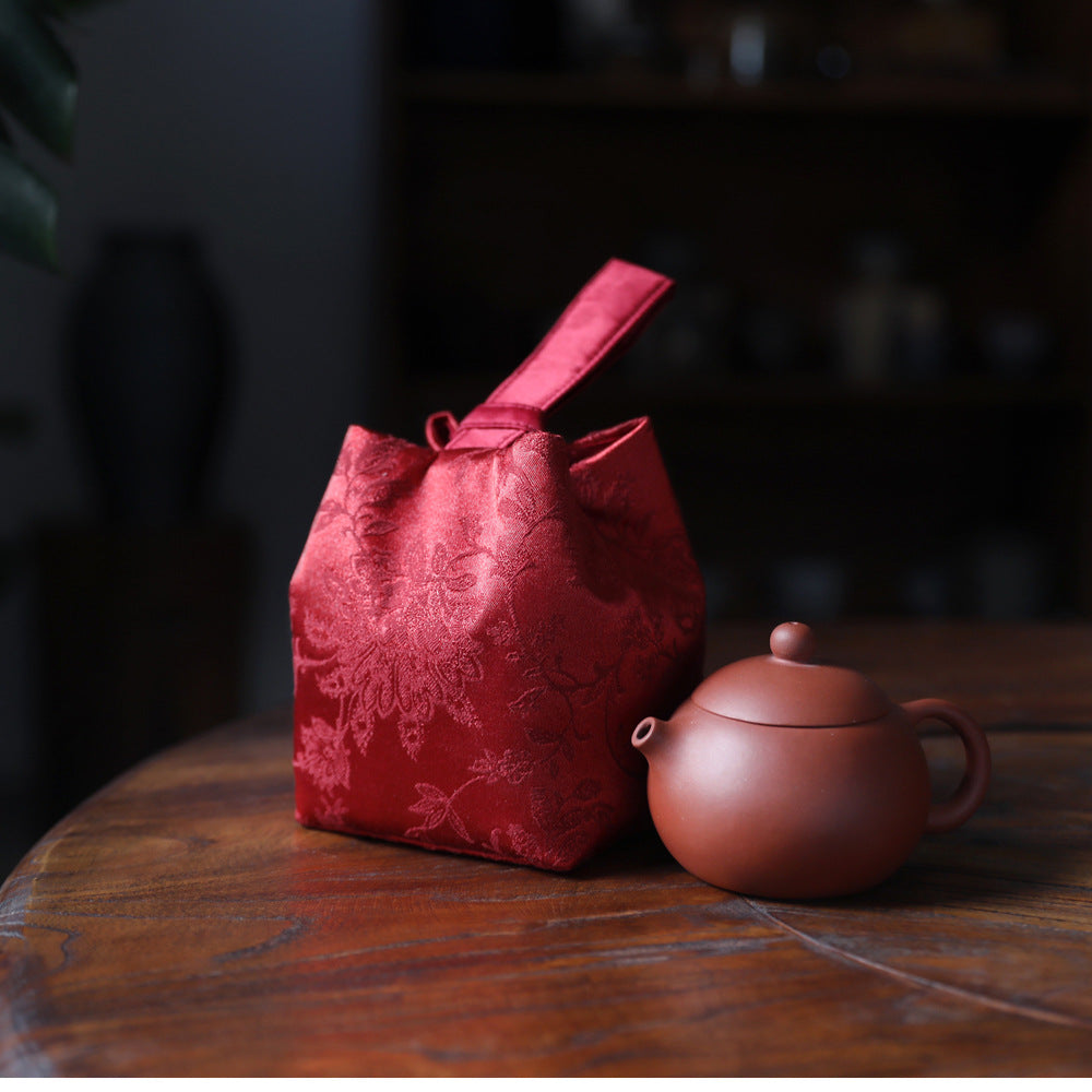 Gohobi Weaving Brocade Silk Fabric Teaware Storage Travel Bag Shifuku
