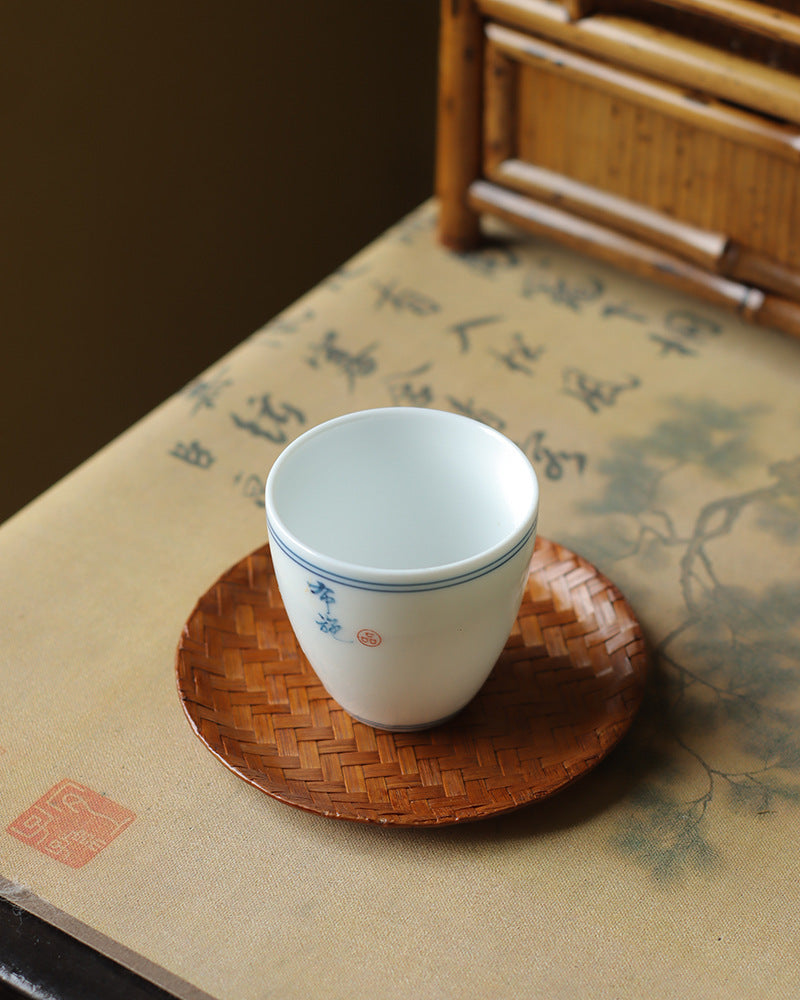 Gohobi Handmade Bamboo Cup Coasters Placemats – Rattan Tea Coaster Heat Insulation Pad