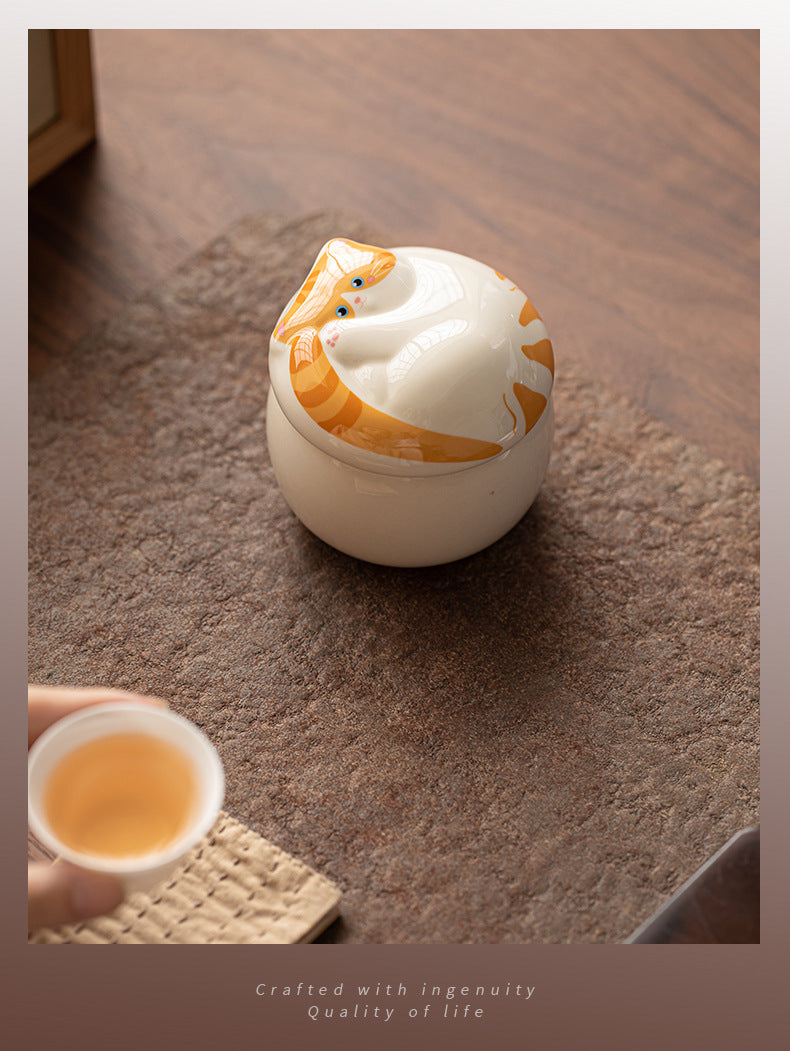 Gohobi Cat Ceramic Tea Canister