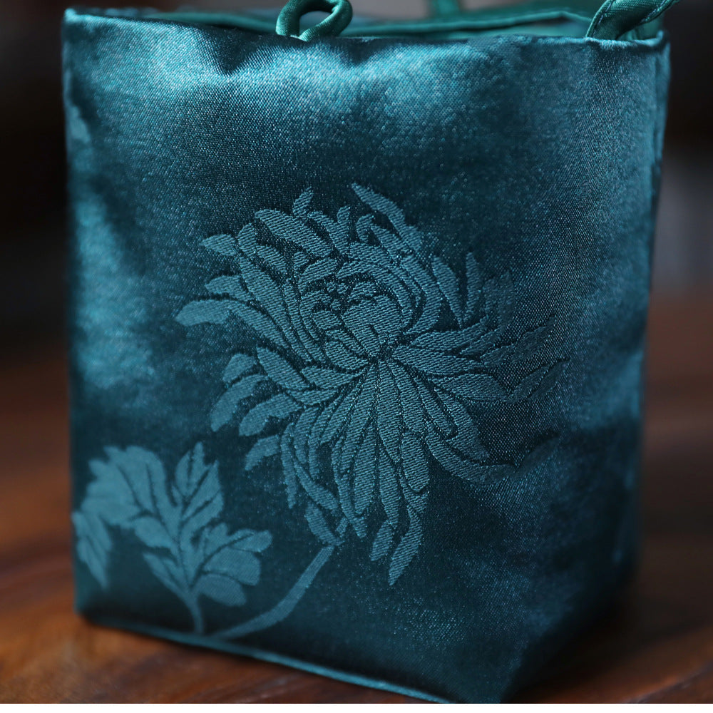 Gohobi Weaving Brocade Silk Fabric Teaware Storage Travel Bag Shifuku