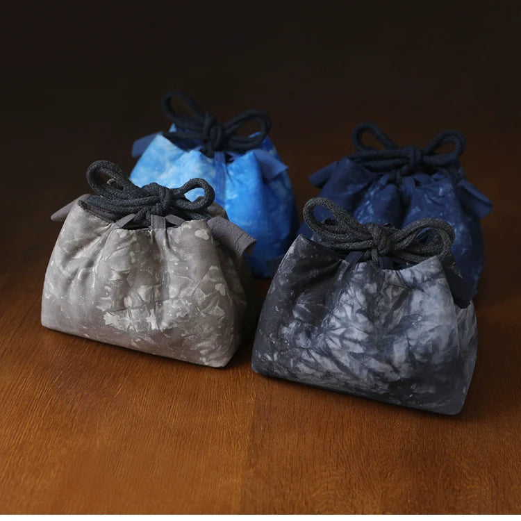 Gohobi Large Dyed Fabric Teaware Storage Travel Bag Shifuku