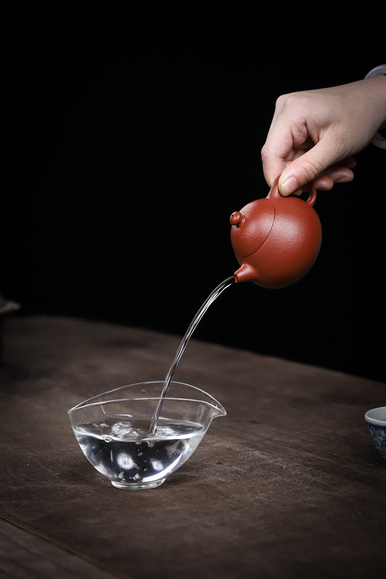 Gohobi Handmade Yixing Red Zisha Clay Teapot – 150ml Handmade Original Ore Raw Zhuni Clay Wen Dan Style Teapot with Built-in Filter, Small Gongfu Purple Clay Teaware