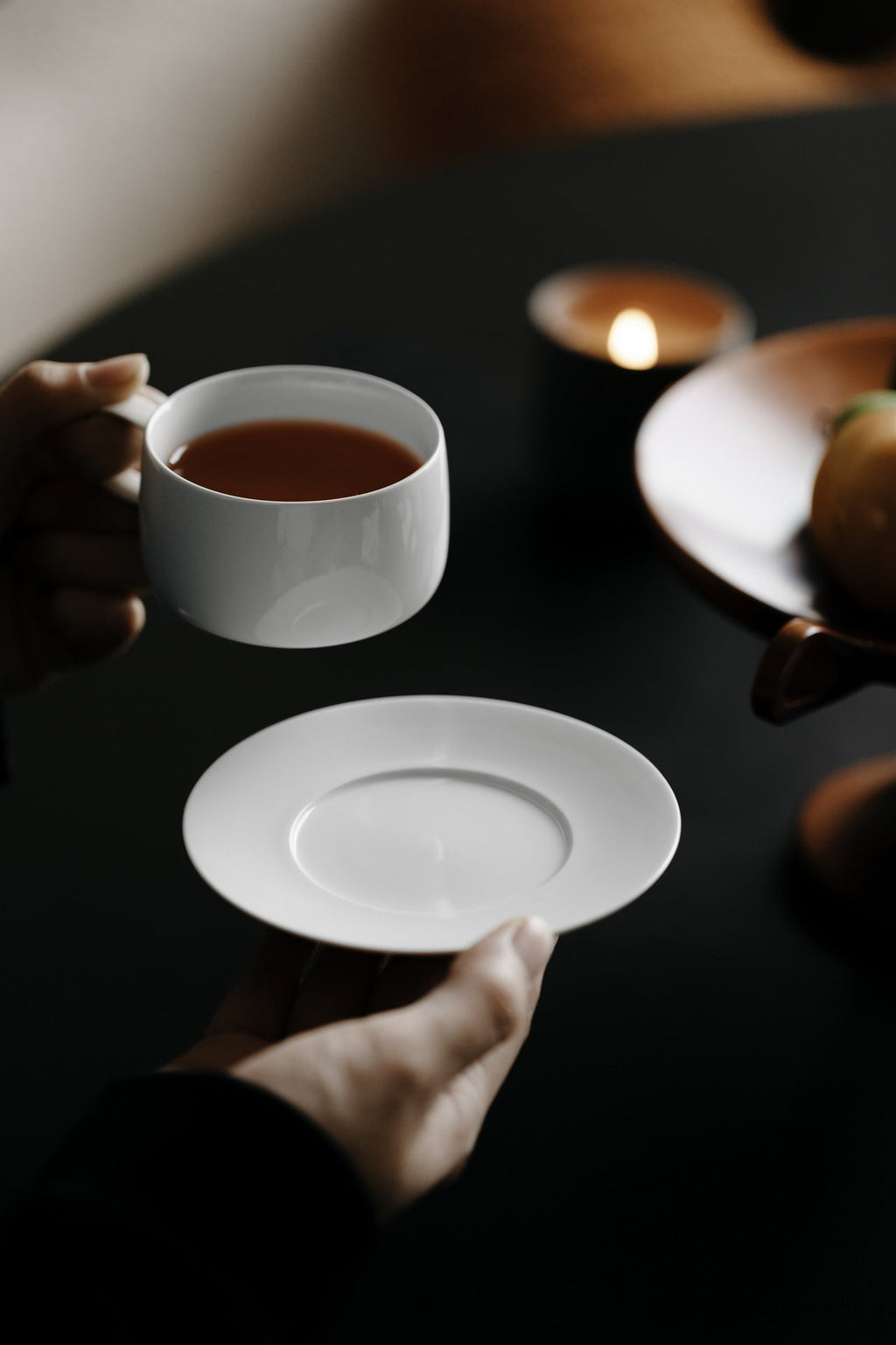 Gohobi Ceramic Jade White Coffee Mug Plate
