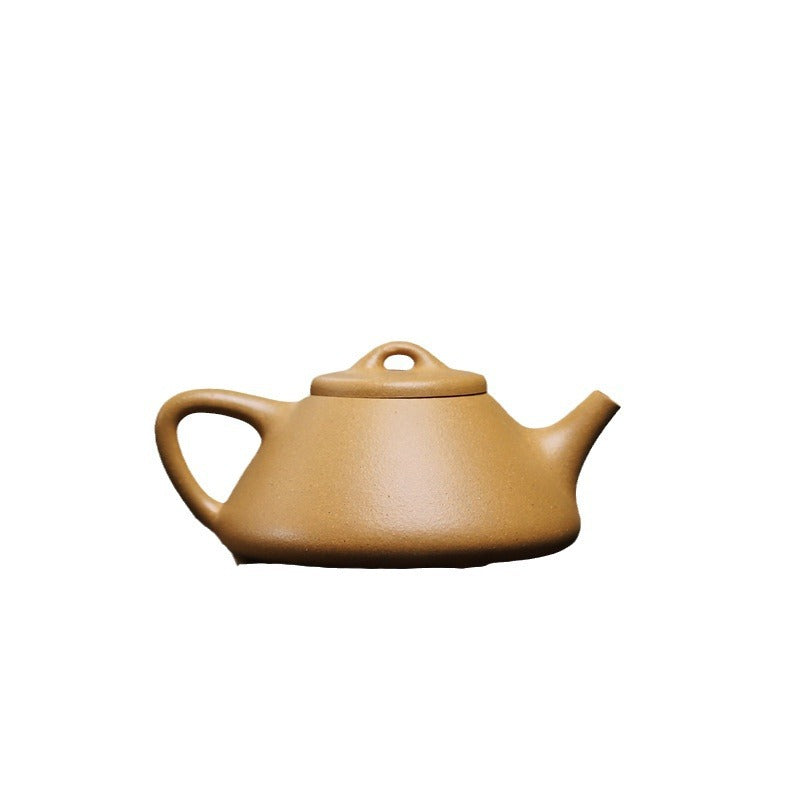 Gohobi Handmade Yixing Yellow Zisha Clay Teapot – 140ml Original Ore Huangjin Duan (Golden Duan) Clay Shih Piao Teapot, Thin-Walled Gongfu Purple Clay Teaware