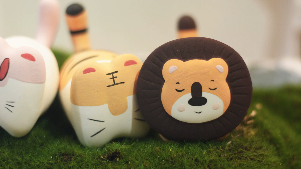 Gohobi x Little Diary Handmade Ceramic Lion Tiger Leopard