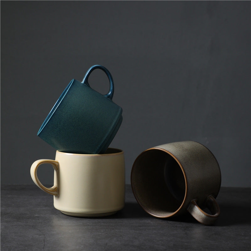 Gohobi Handmade Nordic Ceramic Coffee Mug – 440ml Colourful Retro Cup