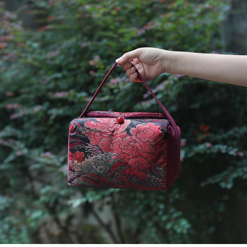 Gohobi Large Cloud Pattern Teaware Storage Travel Bag Shifuku