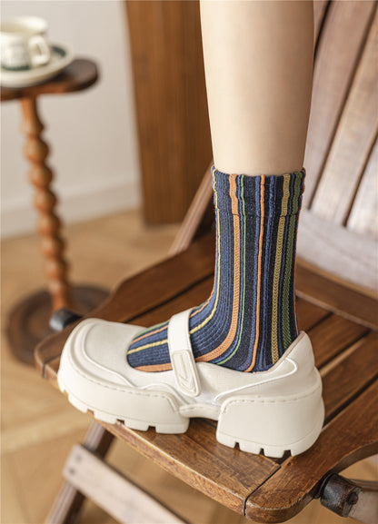 Gohobi Colorful Striped Mid-Calf Socks