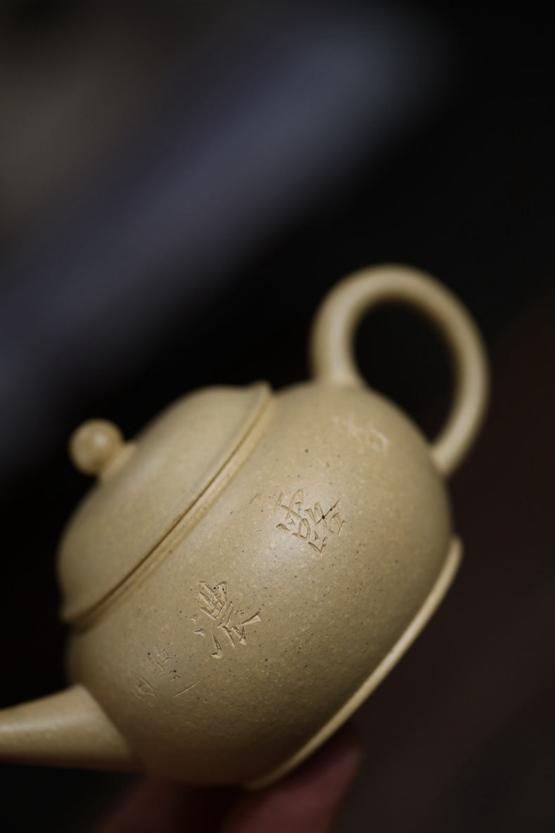 Gohobi Handmade Yixing Green Zisha Clay Xiaoping Teapot – 100ml Original Ore Benlu Caly with Inner Filter, Semi-Handmade Thin-Walled Gongfu Teapot