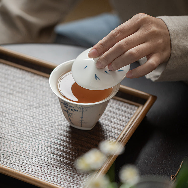 Gohobi Hand-Painted Bamboo Celadon Gaiwan