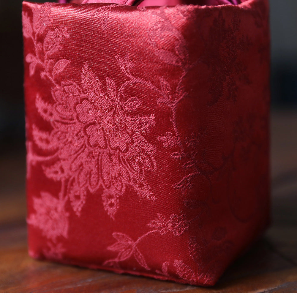 Gohobi Weaving Brocade Silk Fabric Teaware Storage Travel Bag Shifuku