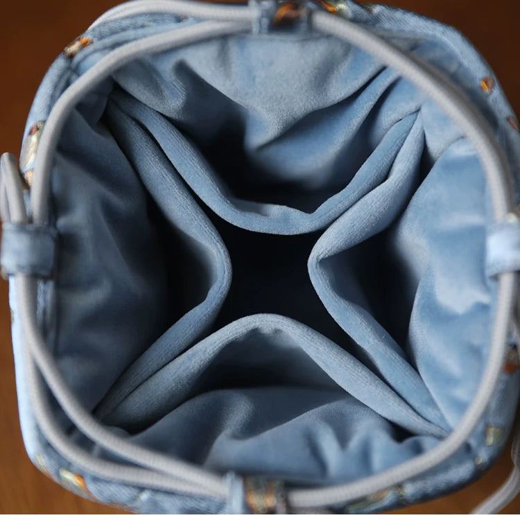 Gohobi Colourful Brocade Teaware Storage Travel Bag Shifuku