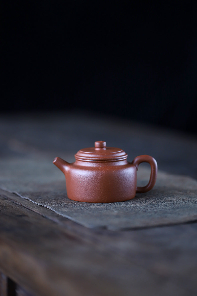 Gohobi Handmade Yixing Original Ore Sandy Purple Clay "Dezhong" Teapot – 150ml Zen-Inspired Home Brewing Teapot with Built-in Filter