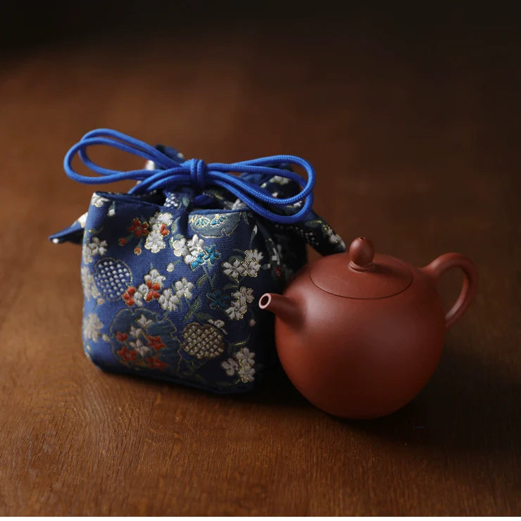 Gohobi Colourful Brocade Teaware Storage Travel Bag Shifuku