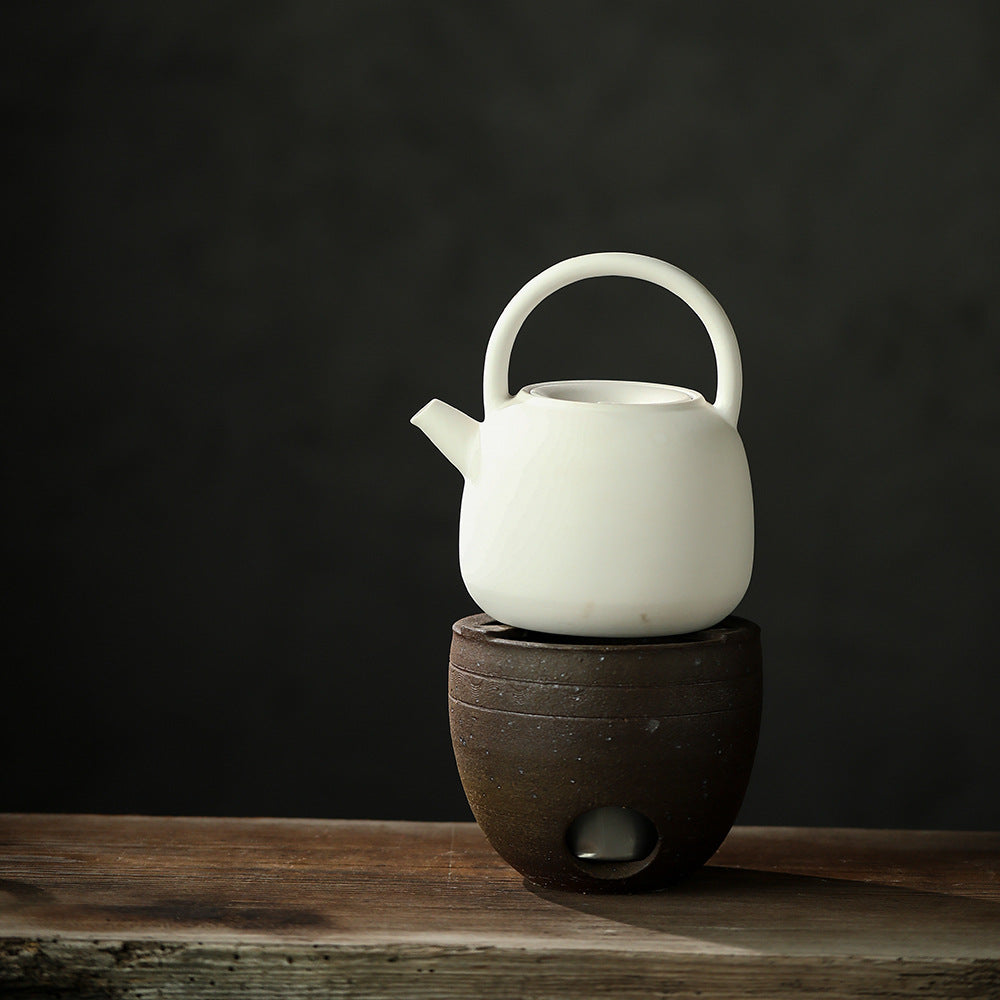 Gohobi Ceramic Alcohol Lamp Tea Stove – Handmade Old Rock Clay Tea Warmer