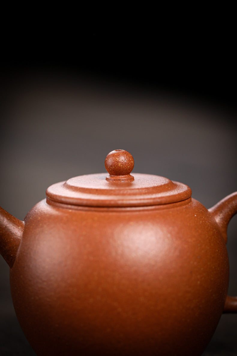 Gohobi Handmade Yixing Zisha Sandy Purple Clay Teapot – 120ml Original Ore Jin Jiangpo Clay, Handmade Thin Body with Built-in Filter, Da Bin Huai Yue Style Small Gongfu Teapot