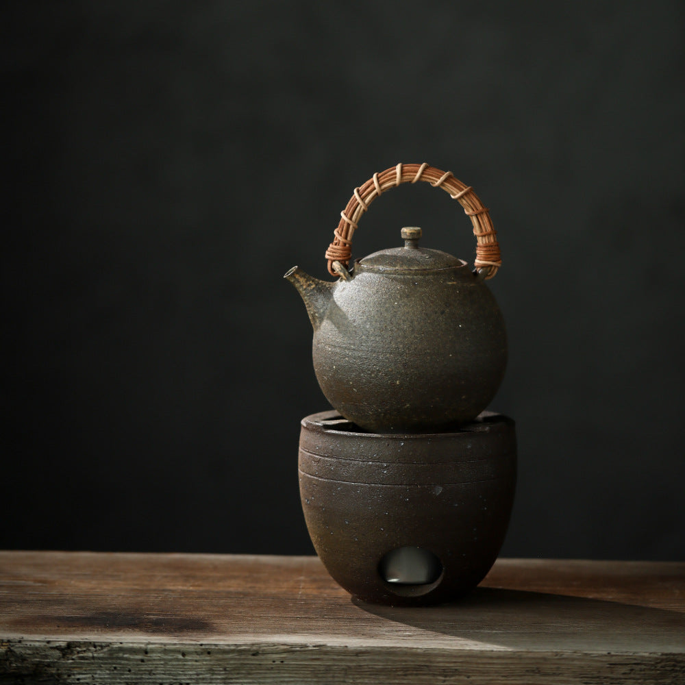 Gohobi Ceramic Alcohol Lamp Tea Stove – Handmade Old Rock Clay Tea Warmer
