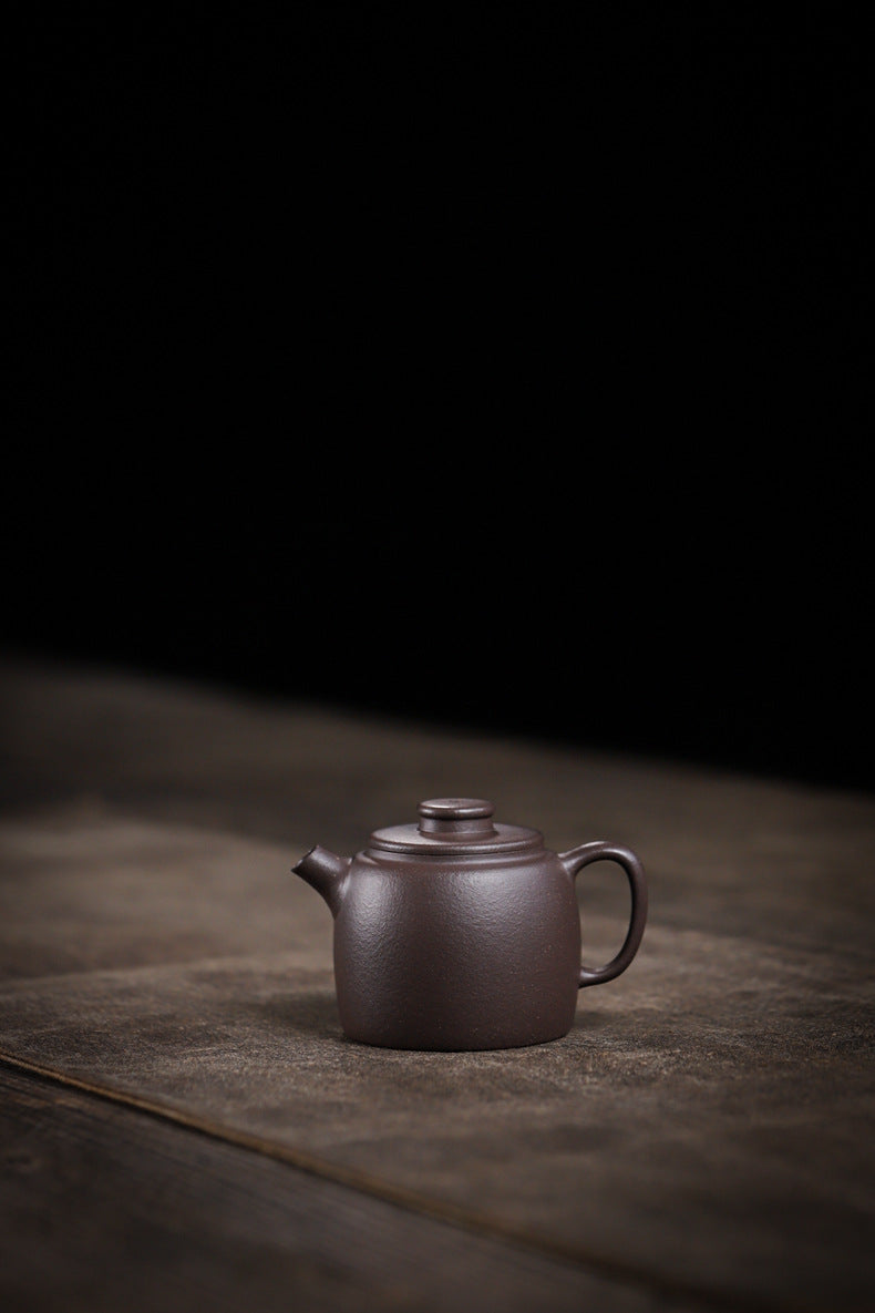 Gohobi Handmade Yixing Purple Zisha Clay Teapot  – 100ml Original Ore Sky Blue Clay Xiao Julun (Small Giant Wheel) Style, Thin-Walled Gongfu Teapot with Built-in Filter