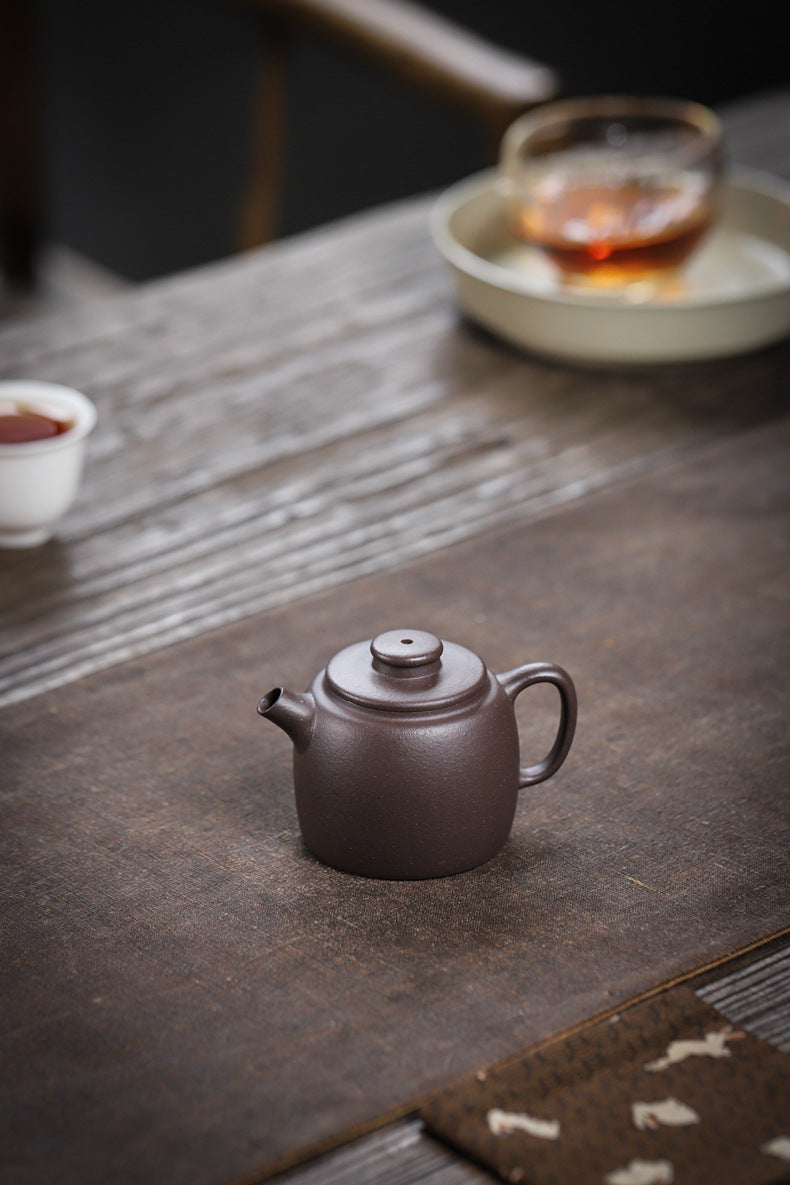 Gohobi Handmade Yixing Purple Zisha Clay Teapot  – 100ml Original Ore Sky Blue Clay Xiao Julun (Small Giant Wheel) Style, Thin-Walled Gongfu Teapot with Built-in Filter