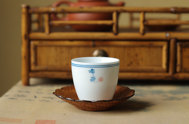 Gohobi Handmade Bamboo Cup Coasters Placemats – Rattan Tea Coaster Heat Insulation Pad