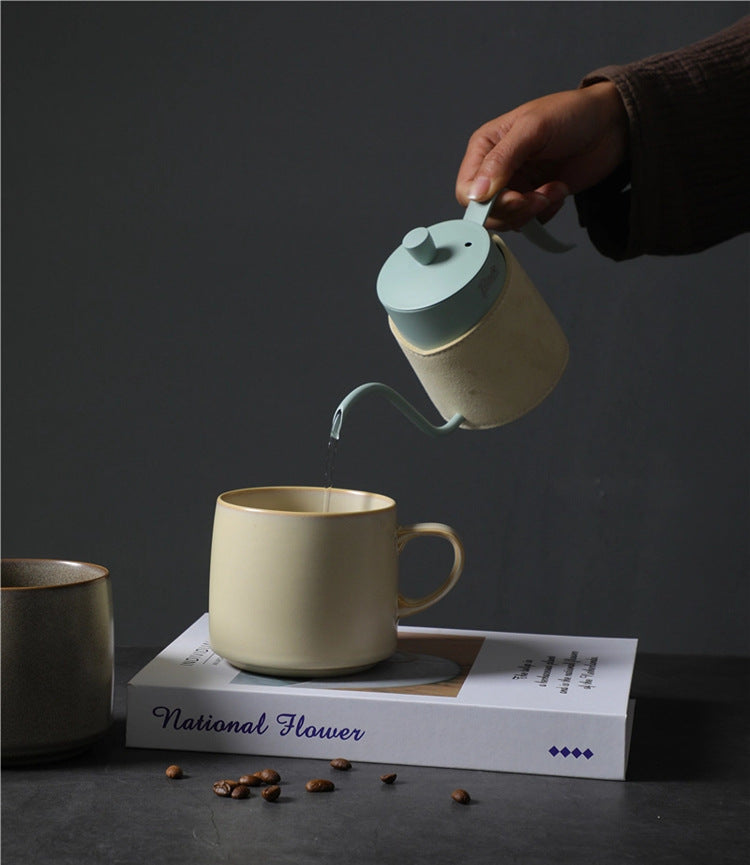 Gohobi Handmade Nordic Ceramic Coffee Mug – 440ml Colourful Retro Cup