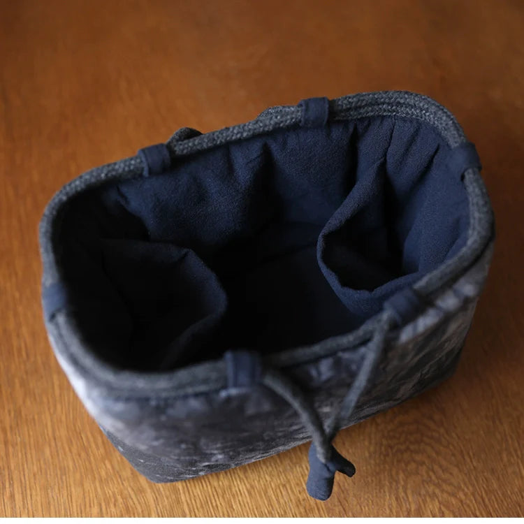 Gohobi Large Dyed Fabric Teaware Storage Travel Bag Shifuku