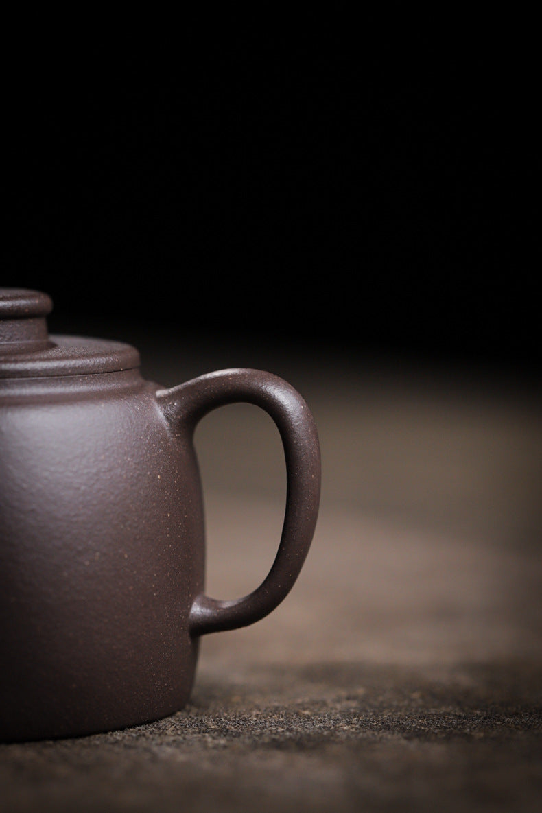 Gohobi Handmade Yixing Purple Zisha Clay Teapot  – 100ml Original Ore Sky Blue Clay Xiao Julun (Small Giant Wheel) Style, Thin-Walled Gongfu Teapot with Built-in Filter